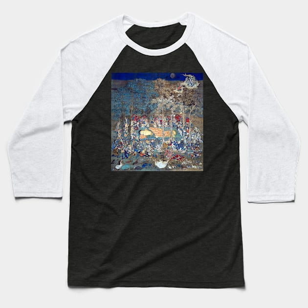 Death of the Historical Buddha Baseball T-Shirt by pdpress